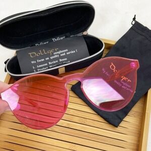 Dollger Sunglasses Pink w/ Original Case Cyber Chic K-pop Style E-girl Fashion